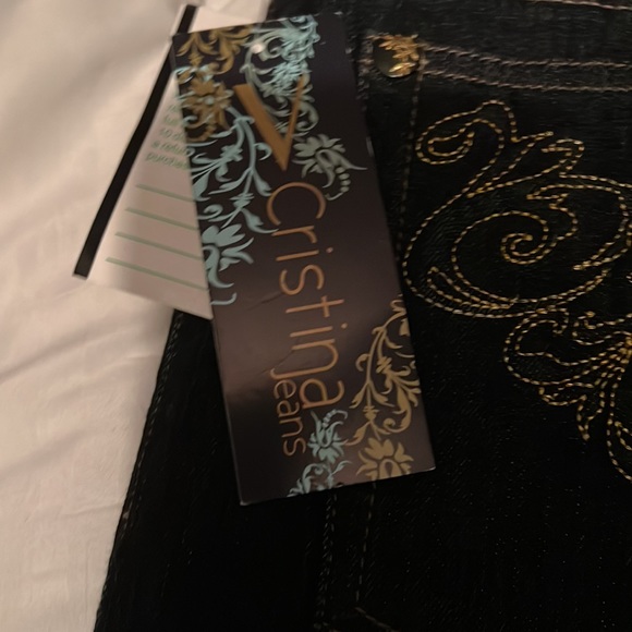 V Cristina Women's Jeans Size 10Rhinestone NWT - Picture 3 of 7